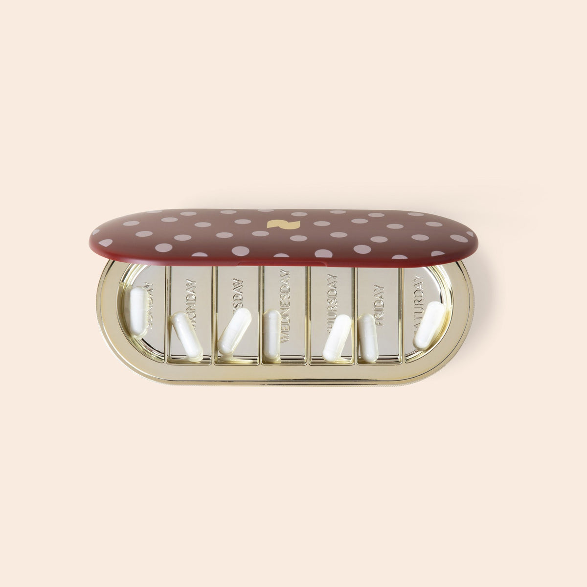 7-Day Pill Compact in Holiday Dot